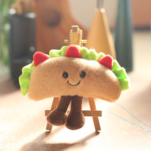 Llavero Colgante de Peluche Súper Suave con Diseño de Comida (<span class=keywords><strong>Hamburguesa</strong></span> y <span class=keywords><strong>Berenjena</strong></span>) y Relleno de Algodón PP, Venta al por Mayor, Colgante para Llaves de Coche - Product Image 2
