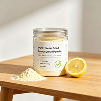 Poudre de jus de citron lyophilisée pure, 100% naturelle, poudre de citron instantanée pour les boissons au thé, la pâtisserie, l'assaisonnement, non-OGM