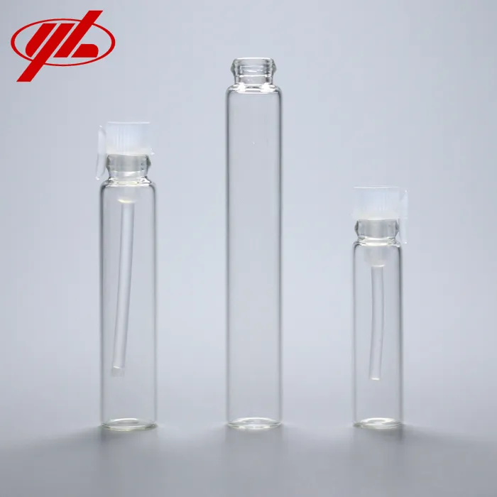 1ml 2ml 3ml Mini-Glas fläschchen mit klarer Parfüm probe und Kunststoffs topfen