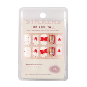 ชุดเล็บปลอมพร้อมกาว คุณภาพระดับร้านทำเล็บ วัสดุ ABS <span class=keywords><strong>แบบ</strong></span>เต็มเล็บ <span class=keywords><strong>ลาย</strong></span>สี่เหลี่ยม สติ๊กเกอร์เจลลี่ <span class=keywords><strong>ลาย</strong></span>สำเร็จรูป ปลายเล็บยาว/กลาง - Product Image 4