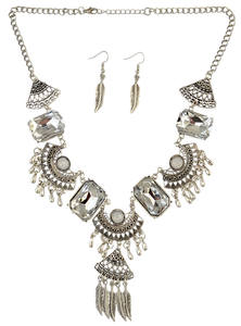 <span class=keywords><strong>2</strong></span> Estilos de Collares Bohemios Vintage con Cuentas de Monedas Plateadas, Hojas y Borlas para Mujer - Product Image 6