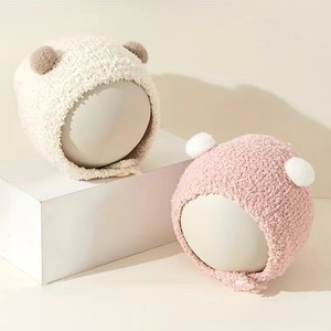 Chapeau en <span class=keywords><strong>laine</strong></span> pour bébé automne hiver Cache-oreilles pour enfants Coral Fleece Cute Knitted Boys Girls Winter Style - Product Image 4