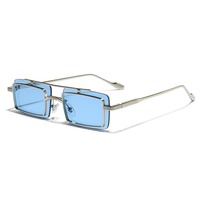 Lunettes de soleil rétro à double couche avec monture rectangulaire en métal, protection UV400 pour hommes et femmes