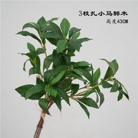 Branches de feuilles d'arbre artificiel vert Real Touch Leaf Plante artificielle Décoration Bean Leave Plant For Wedding