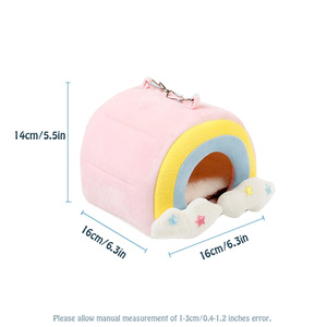 Cute Rainbow Shape Dual Purpose Luxury Pet Hamster Guinea Pig Cage Hammock <strong>Bunny</strong> Bed Sugar Glider <strong>House</strong> - Product Image 2