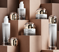 Flacon de lotion pressurisé haut de gamme 100 ml, flacon de crème hydratante 50 g, flacon d'essence en verre, ensemble d'emballage
