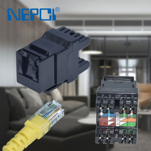 Factory NEPCI <strong>UTP</strong> <strong>RJ45</strong> <strong>CAT6</strong> PC jack <strong>module</strong> with shutter XJY-NE-77B CAT5E 180 degree Keystone Jack network <strong>module</strong> - Product Image 3