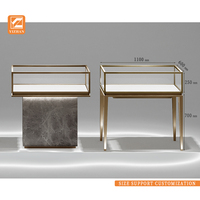 Lemari Pajang Perhiasan LED Modern dari Baja Anti Karat dan Besi dengan Etalase Kaca, Furnitur Ritel Khusus untuk Butik