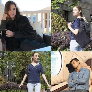 Wholesale 2-In-1 Foldable Multifunctional <b>Cushion</b> <b>Storage</b> Blanket Office Shawl Flannel Cape Blanket - Product Image 5