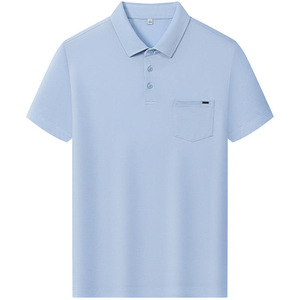 เสื้อโปโลสีพื้น โพลีเอสเตอร์ แขนสั้น มีกระเป๋า ใส่ได้ทุกวัน - Product Image 3