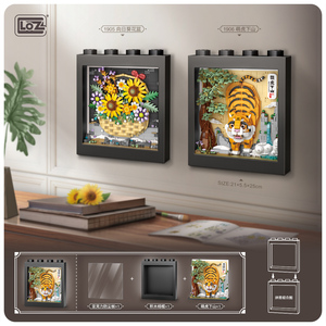 Precio caliente de fábrica lindo Tigre Mini juguete de construcción dibujos animados Mini ladrillos bloques modelo edificio educativo ensamblaje juguetes de plástico - Product Image 5