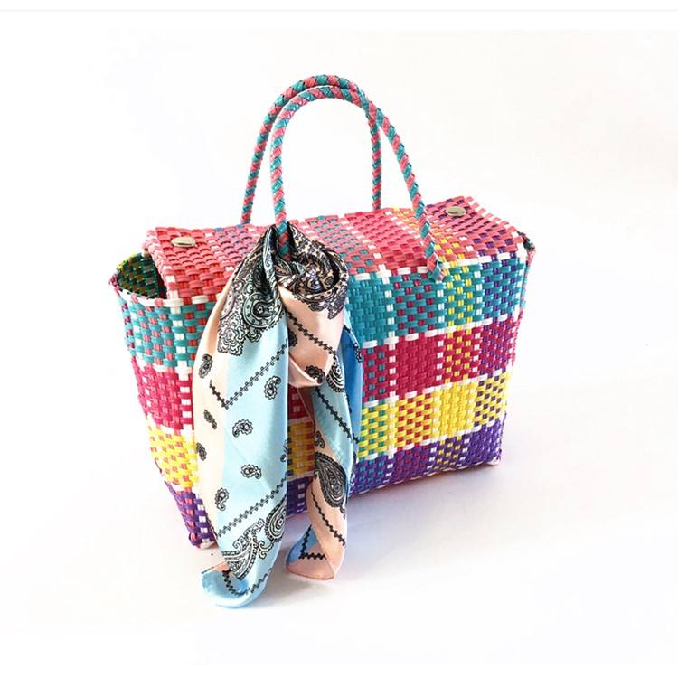 Handmade PP Mexican Handwoven Plastic Beach Bag Durable Stylish