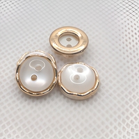 En stock, boutons en résine perlée à bord doré 18L, boutons combinés en ABS pour chemises, accessoires vestimentaires