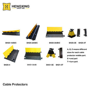 Seguridad vial Bloqueo apretado duradero Joroba <span class=keywords><strong>para</strong></span> exteriores Cubierta de alambre de PVC amarillo 2 canales <span class=keywords><strong>Protector</strong></span> de cable de goma negro - Product Image 6