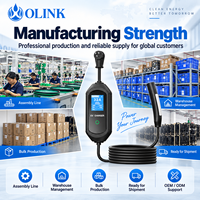 Chargeur EV portable OLINK de qualité commerciale 7 kW 32 A IP54 à courant réglable pour flotte, entrepôt et recharge à domicile