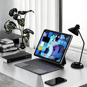 Không dây <span class=keywords><strong>RGB</strong></span> Backlit 78-Keys Trackpad USB giao diện bàn phím cho iPad Pro 11/không khí 4/5 cắt kéo hoạt động chuyển đổi màu đen tiếng Anh mới - Product Image 4