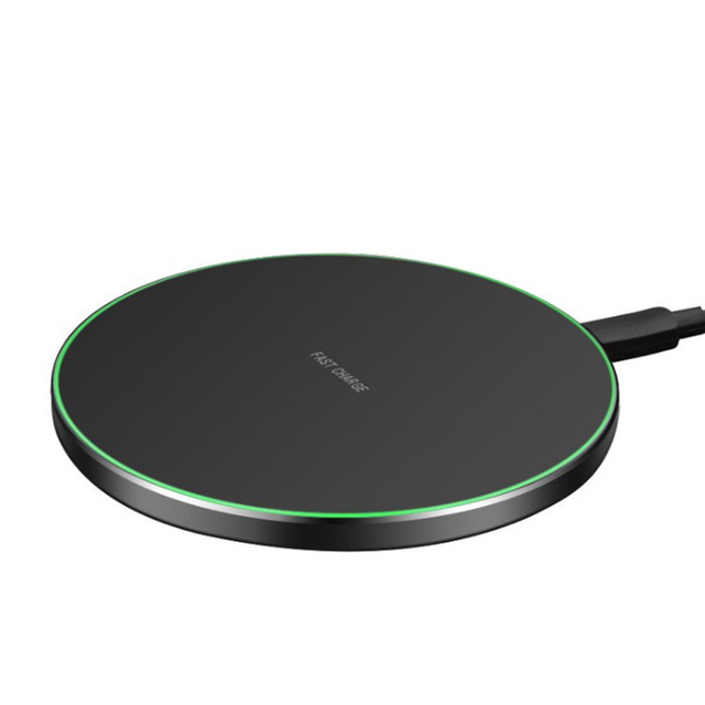 Universal Wireless Charger Fast Smart Wireless Charging 15W Portable Round Slim LED Light Desktop Phone Charger