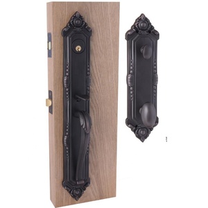 Serrure de porte de sécurité classique noire et verte, style antique de luxe, antidérapante, à double tirage, en cuivre antique, prix d'usine - Product Image 3