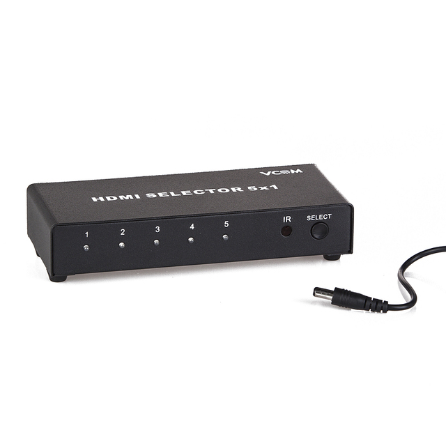 VCOM HDTV Selector Switcher Audio Video Device 3D 5 Input HDMI Switch with RF Remote LED Indicator