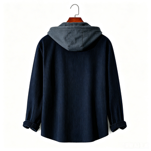<span class=keywords><strong>Camicia</strong></span> con Cappuccio in Velluto a Coste Retrò da Uomo, Giacca Pullover 4 Stagioni, Antipiega, Lavabile in Lavatrice, Top Casual Vintage - Product Image 4