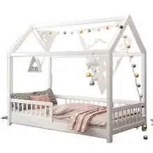 Cama Infantil Moderna y Elegante de Madera de Pino Maciza con Diseño de Casa de Árbol, con Almacenamiento, Tamaño King, Diseño Tatami para Alojamiento y Desayuno - Product Image 3