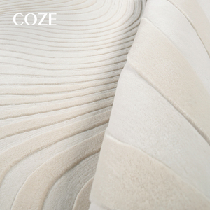 <span class=keywords><strong>Tapis</strong></span> moderne en boucle style crème pour salon, fait main sur mesure, haut de gamme, luxueux, écologique et antidérapant - Product Image 4