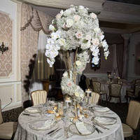 Boule de fleurs en hydrangea blanc en soie de 80 cm avec support en métal pour décoration de mariage, fleur de mariage