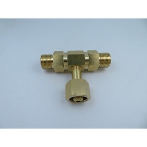 Cylinder Tee Connector G5/8 Brass 1-to-2 Interface Oxygen Nitrogen Argon Diverter - Product Image 1