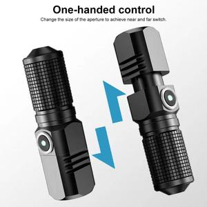 Không thấm nước <span class=keywords><strong>XHP50</strong></span> <span class=keywords><strong>LED</strong></span> Đèn pin mini USB <span class=keywords><strong>Torch</strong></span> sạc Zoom câu cá đèn lồng mạnh mẽ chiến thuật ánh sáng đèn flash cắm trại đèn - Product Image 4