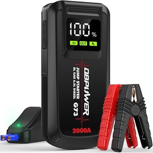 เครื่องจั๊มสตาร์ทรถยนต์แบบพกพา dbpower 2000A สูงสุดเครื่องมือฉุกเฉินแบตเตอรี่ลิเธียม12V สำหรับเครื่องยนต์ดีเซล6.5L ก๊าซและ8.0L สูงสุด - Product Image 1