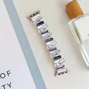 สายนาฬิกาโลหะทรงเรขาคณิต Upro สำหรับ Apple Watch 10 9 8 7 6 5 4 SE 45 มม. 41 มม. 44 มม. 40 มม. สายนาฬิกาข้อมือแบบหรูหราสำหรับผู้หญิง - Product Image 6