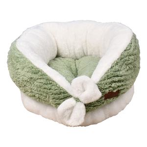Уютная теплая круглая лежанка для животных из высококачественной ткани, роскошный диван-лежанка для кошек и собак со съемным моющимся чехлом - Product Image 5