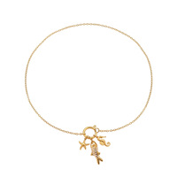 Collier tendance vintage en acier inoxydable avec pendentif coquillage et étoile de mer