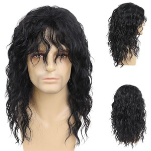Pelucas sintéticas largas y rizadas para hombres, <span class=keywords><strong>peluca</strong></span> esponjosa estilo Punk Rock para Halloween, <span class=keywords><strong>peluca</strong></span> de cosplay, fibra resistente al calor - Product Image 5