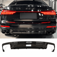 Diffuseur de pare-chocs arrière noir brillant avec embouts d'échappement quadruples pour Audi A6 S6 C8 2019-2025, lèvre de pare-chocs arrière, kits carrosserie