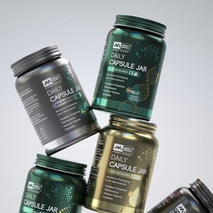 Bouteille en aluminium recyclable approuvée par la FDA pour le stockage de capsules de vitamines, de pilules et de comprimés, contenants en aluminium pour capsules - Product Image 4