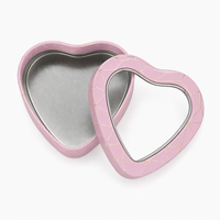 Boîte en métal en forme de cœur personnalisée avec fenêtre transparente, emballage alimentaire en métal pour biscuits, chocolats, cadeau de la Saint-Valentin