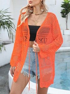 Usine Dames Crochet D'été Évider Tricot Plage Vacances Cardigan Plage Couverture Robe Kimono Tricoté Tops <span class=keywords><strong>Covring</strong></span> Chemise - Product Image 3
