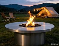 Brasero extérieur moderne sans fumée au gaz naturel pour jardin et terrasse, table de chauffage et barbecue automatique autoportant