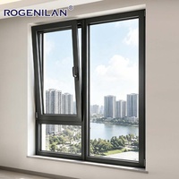Fenêtre à battant moderne en aluminium ROGENILAN pour extérieur, insonorisée, double vitrage trempé, fenêtres sur mesure pour maisons