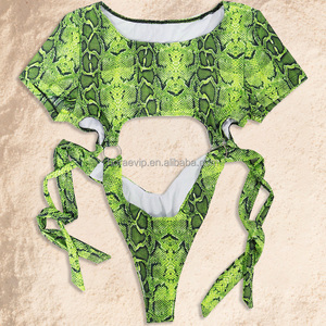 บอดี้สูทบิกินี่เซ็กซี่สำหรับผู้หญิงชุดว่ายน้ำแฟชั่นสไตล์จิ๋วพิมพ์ลายงู S689 - Product Image 2