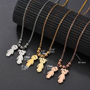 אישית נירוסטה בן בת תאומים תליון ילדי שרשרת קסם שרשרת אמא מתנת יום שרשרת - Product Image 2