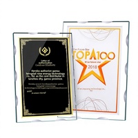 Médailles en cristal de quartz transparent, plaques d'autorisation créatives sur mesure avec feuille d'or, certificats sur mesure, plaques d'honneur haut de gamme