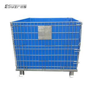 <span class=keywords><strong>Cages</strong></span> galvanisées pliables durables de grillage de stockage en acier en métal empilable fiable - Product Image 3