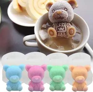 3D Bear Shape Silicone Fondant Ice Mold Animal Drop Glue Fondant Mold