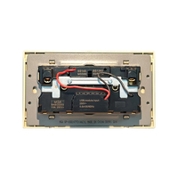 MGA Prises de sécurité Twin UK Socket avec interrupteur et indicateur & USB Type a & C PD 18W 304 Grade Acier inoxydable Argent Cuivre