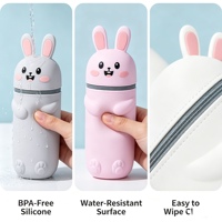 Étui à crayons et porte-stylos pour filles et garçons, jolie trousse à crayons en silicone souple, avec fermeture éclair, pour les fournitures scolaires des enfants