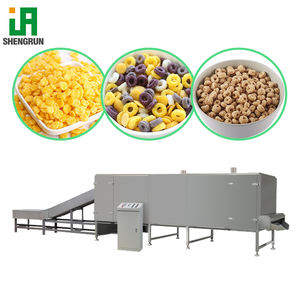 เครื่องทำซีเรียลอาหารเช้าอัตโนมัติ SHENGRUN สำหรับคอร์นเฟลกส์ แป้ง และผลิตภัณฑ์อื่นๆ พร้อมเครื่องอัดรีดแบบสกรูคู่ และเครื่องฆ่าเชื้อในอาหาร กำลังการผลิต 100-500 กก./ชม. - Product Image 6