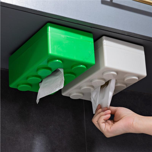 Caja de Almacenamiento de Servilletas Multifuncional de Plástico para Montar en la Pared, Portapañuelos, Bloques de Construcción de Papel - Product Image 6
