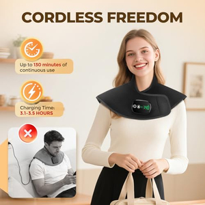 Écharpe chauffante sans fil pour les épaules, enveloppement chauffant électrique, masseur pour le cou et les épaules avec minuterie - Product Image 4